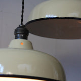 abat jour emaillee lampe industrielle blanc cassé