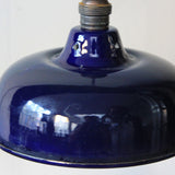 enameled lampshade for industrial lamp, midnight blue