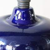 enameled lampshade for industrial lamp, midnight blue