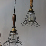 old industrial portable lamp from the USA, used in New York cellars