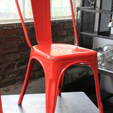 4 ancienne Chaise TOLIX Xavier Pauchard rouge des annees 50