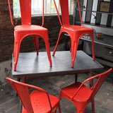 4 ancienne Chaise TOLIX Xavier Pauchard rouge des annees 50