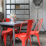 4 ancienne Chaise TOLIX Xavier Pauchard rouge des annees 50