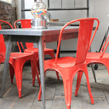La célèbre table 55 Tolix patine graphite
