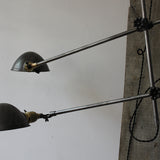 Rare Lampe O.C. White Industrielle fixation murale double applique