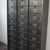 ancien grand meuble 30 casiers industriel a clapet strafor 1950