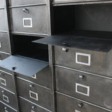 ancien grand meuble 30 casiers industriel a clapet strafor 1950