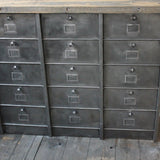 ancien meuble console 15 casiers industriel a clapet strafor 1950