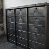 ancien meuble console 15 casiers industriel a clapet strafor 1950