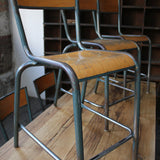 serie de 6 - ancienne Chaise haute d'ecole, laboratoire de biologie
