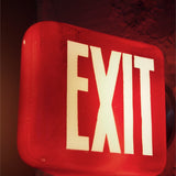 exit Lampe USA opaline rouge socle metal