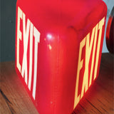exit Lampe USA opaline rouge socle metal