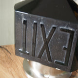 rare Lampe verte exit USA 3 faces socle metal