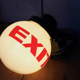 Exit USA Lamp, White Opaline Glass
