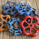 Lot of old factory valves, ideal as industrial drawer knobs