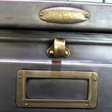 Antique large industrial cabinet with 21 compartments and hinged doors, Strafor brand, circa 1920