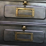 Antique large industrial cabinet with 21 compartments and hinged doors, Strafor brand, circa 1920
