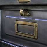 Antique large industrial cabinet with 21 compartments and hinged doors, Strafor brand, circa 1920