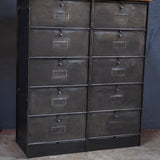 ancien meuble 10 casiers industriel a clapet roneo