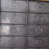 ancien meuble console 10 casiers industriel a clapet roneo 1950 plateau chene massif