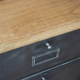 ancien meuble console 10 casiers industriel a clapet roneo 1950 plateau chene massif