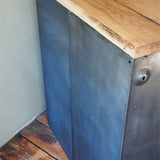 ancien meuble console 10 casiers industriel a clapet roneo 1950 plateau chene massif