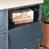 ancien meuble console 10 casiers industriel a clapet roneo 1950 plateau chene massif