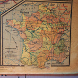 ancienne affiche scolaire France frontieres Nord est Alsace Lorraine - divisions militaires