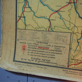 ancienne affiche scolaire France frontieres Nord est Alsace Lorraine - divisions militaires