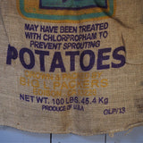 Ancien sac à pomme de terre americain, déco vintage USA