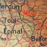 ancienne affiche scolaire France frontieres Nord est Alsace Lorraine - divisions militaires