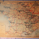 ancienne affiche scolaire France frontieres Nord est Alsace Lorraine - divisions militaires
