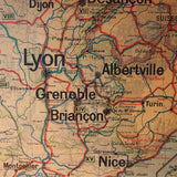 ancienne affiche scolaire France frontieres Nord est Alsace Lorraine - divisions militaires