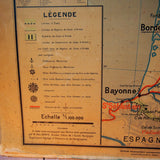 ancienne affiche scolaire France frontieres Nord est Alsace Lorraine - divisions militaires