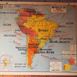 ancienne affiche scolaire Amerique du Sud