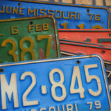 Vintage American license plate. USA