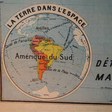 ancienne affiche scolaire Amerique du Sud