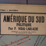 ancienne affiche scolaire Amerique du Sud