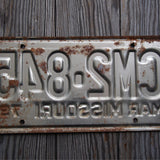 Vintage American license plate. USA