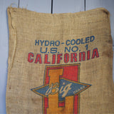 Ancien sac à pomme de terre americain, déco vintage USA