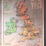 ancienne affiche scolaire Iles Britanniques