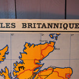 ancienne affiche scolaire Iles Britanniques