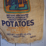 Ancien sac à pomme de terre americain, déco vintage USA