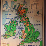 ancienne affiche scolaire Iles Britanniques