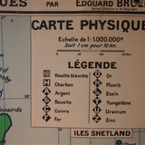 ancienne affiche scolaire Iles Britanniques