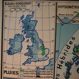 ancienne affiche scolaire Iles Britanniques