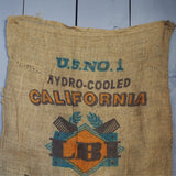 Ancien sac à pomme de terre americain, déco vintage USA