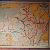 ancienne affiche scolaire France Canaux