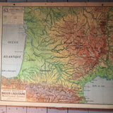 ancienne affiche scolaire Bassin d'Aquitaine - France