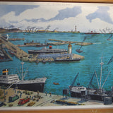 Ancienne affiche scolaire 2 faces: Le port de mer - Le port fluvial
